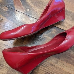 Cole Haan Women's Red Patent Wedges 8.5